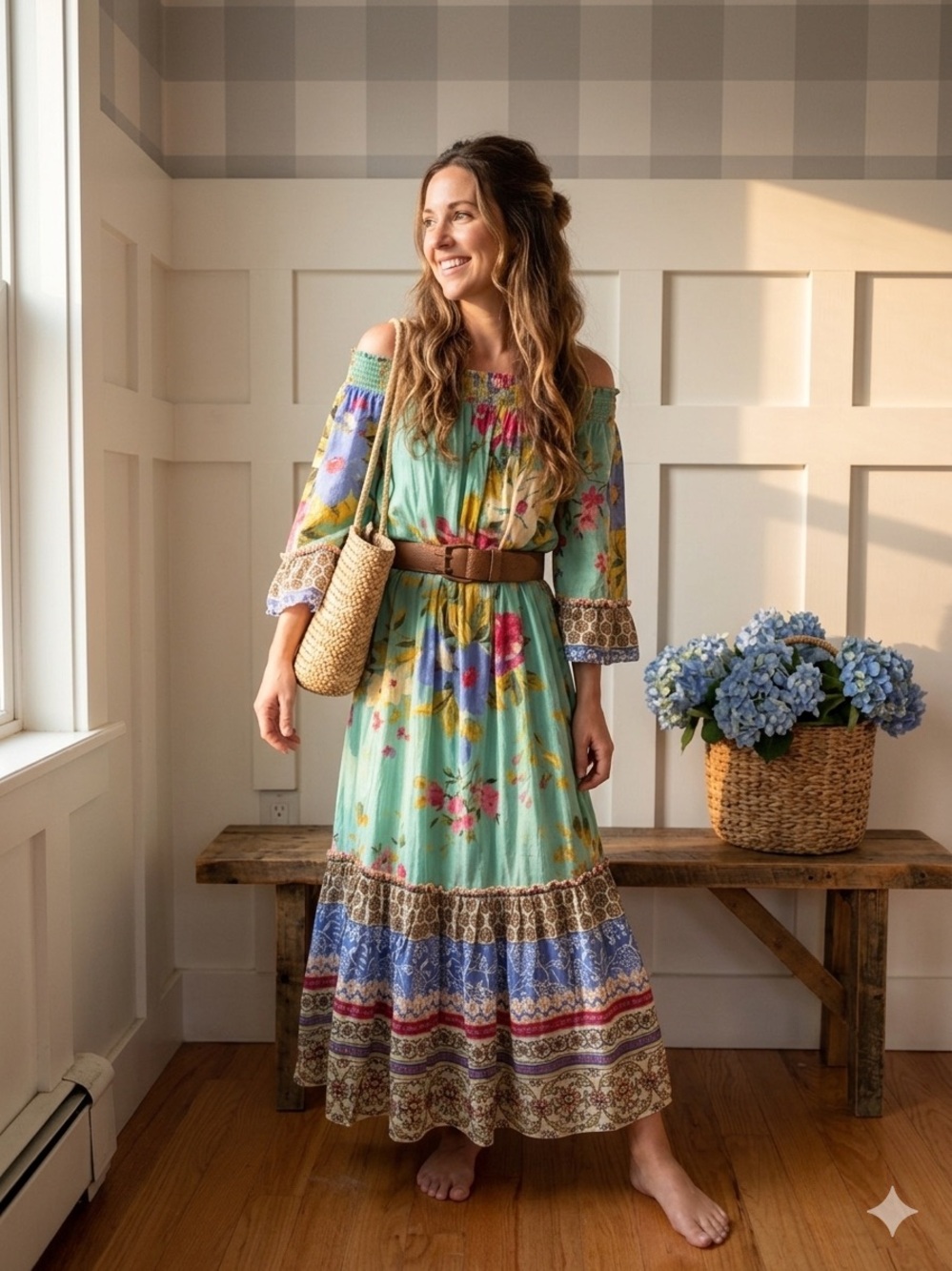 Anthropologie Aratta Silent Journey Pockets Bohemian Maxi Dress Small